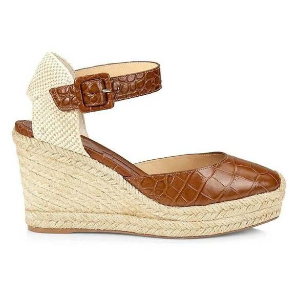 Christian Louboutin Amelina 90 Biscotto Brown Platform Wedge Sandal Heel Pump 40 - Picture 1 of 12